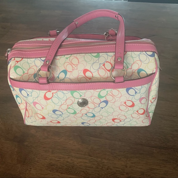 Leather Coach Monogram Handbag - Picture 9 of 9